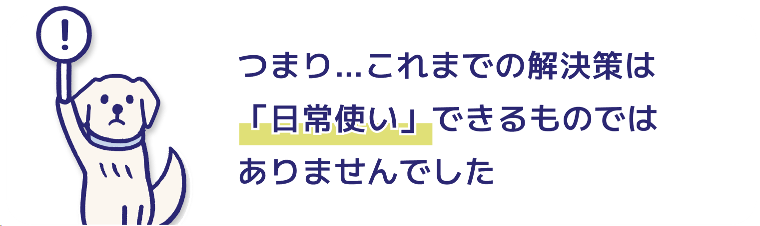 つまり…これまでの解決策は「日常使い」できるものではありませんでした